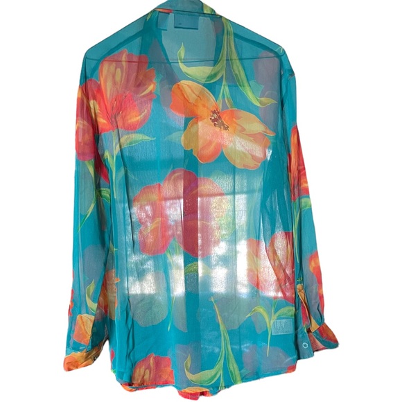 Sheer Floral Liz Claiborne Blouse - Picture 4 of 4